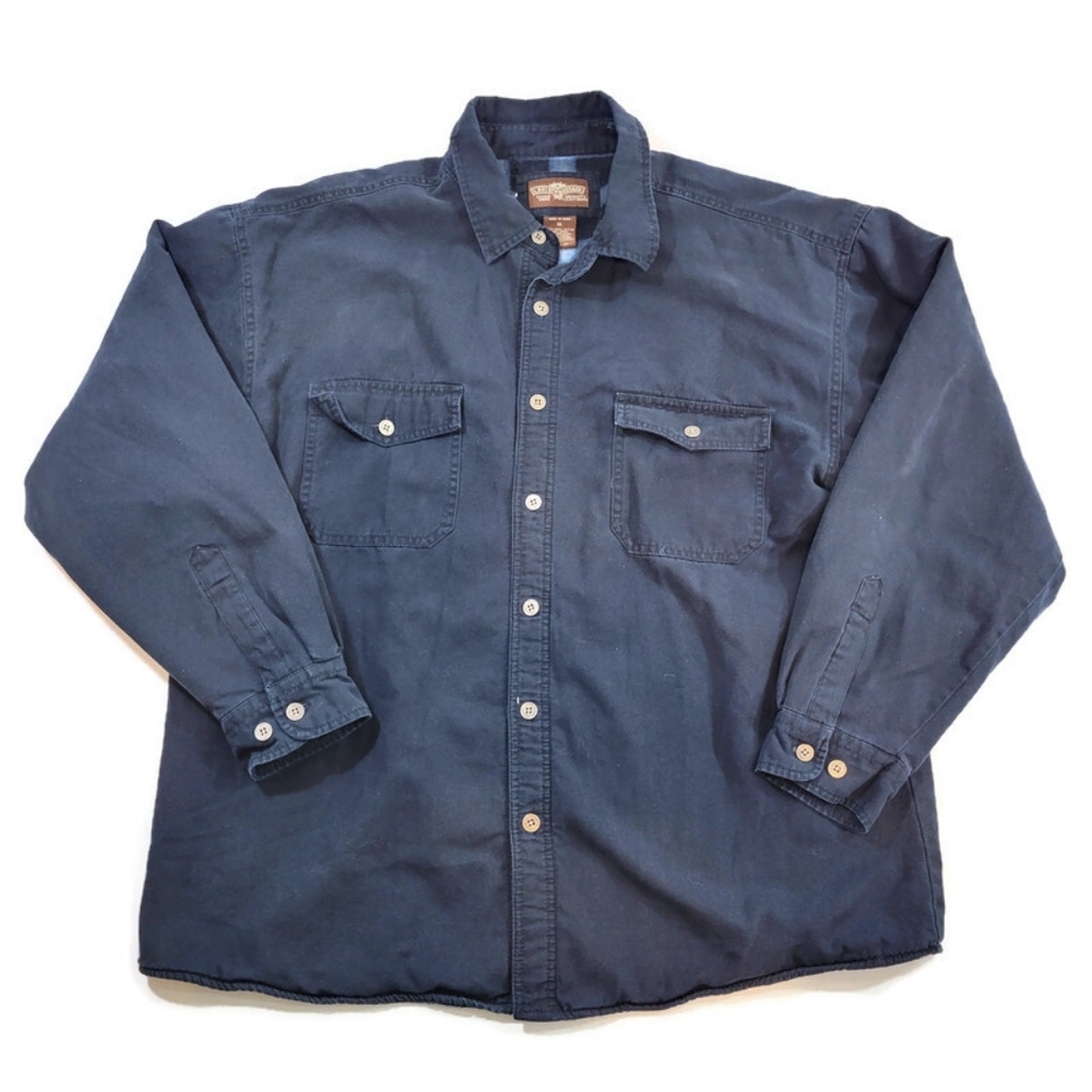 Levis Strauss Size XXL Blue Fleece Lined Button Down Shirt